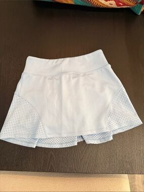 Lija Light Blue Tennis Skirt with Perforated Hem